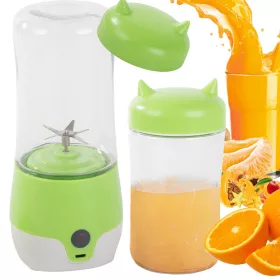   Hordozható usb végzetlen smoothie blender csésze koktél tároló zöld