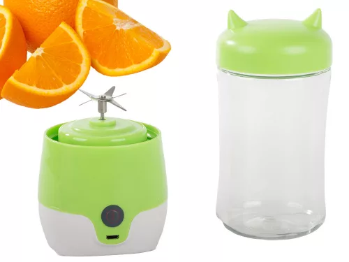 Hordozható usb végzetlen smoothie blender csésze koktél tároló zöld