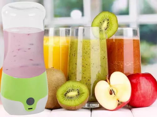 Hordozható usb végzetlen smoothie blender csésze koktél tároló zöld