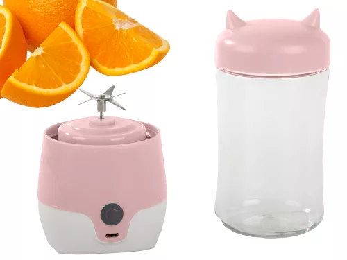 Hordozható usb végzetlen smoothie blender csésze koktél tároló rózsaszín