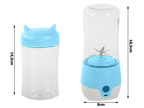 Hordozható usb végzetlen smoothie blender csésze koktél tároló kék