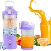 Hordozható USB-s, vezeték nélküli smoothie-keverő, jégdaráló, lila