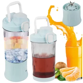   Hordozható USB-s, vezeték nélküli smoothie-keverő, jégaprító, kék