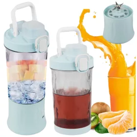   Hordozható USB-s, vezeték nélküli smoothie-keverő, jégaprító, kék