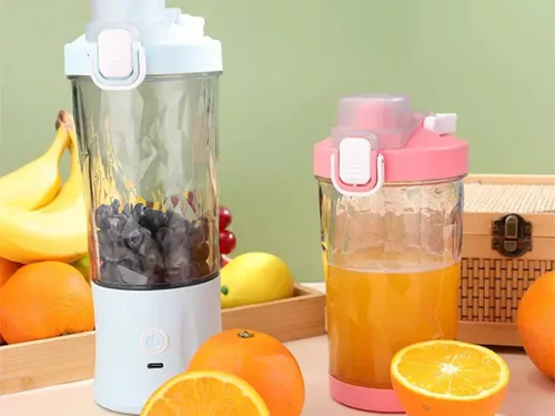 Hordozható USB-s, vezeték nélküli smoothie-keverő, jégaprító, kék