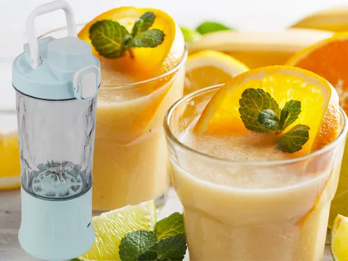 Hordozható USB-s, vezeték nélküli smoothie-keverő, jégaprító, kék