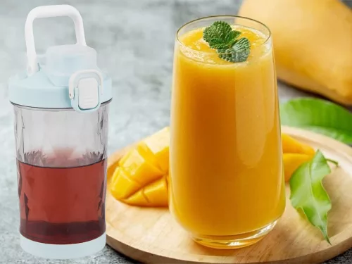 Hordozható USB-s, vezeték nélküli smoothie-keverő, jégaprító, kék