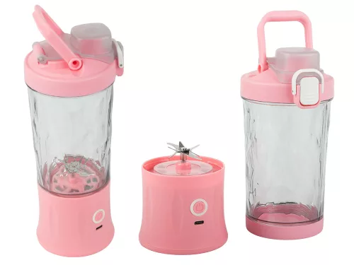 Hordozható USB-s, vezeték nélküli smoothie-keverő, jégaprító, rózsaszín