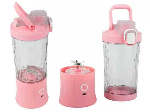 Hordozható USB-s, vezeték nélküli smoothie-keverő, jégaprító, rózsaszín