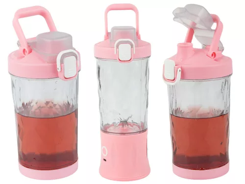 Hordozható USB-s, vezeték nélküli smoothie-keverő, jégaprító, rózsaszín