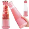 Hordozható USB-s, vezeték nélküli smoothie-keverő, turmixgép rózsaszín