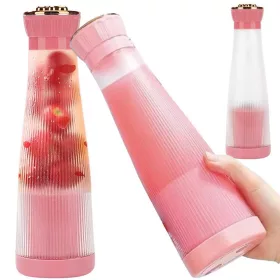  Hordozható USB-s, vezeték nélküli smoothie-keverő, turmixgép rózsaszín
