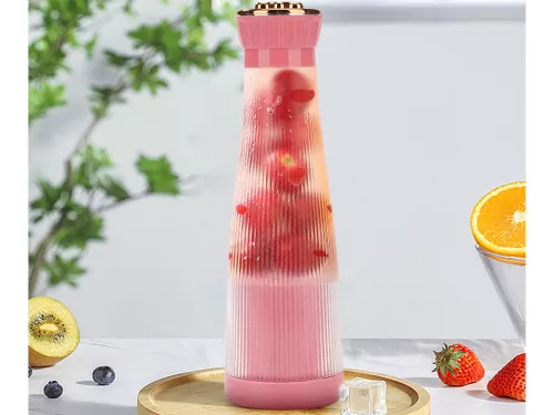 Hordozható USB-s, vezeték nélküli smoothie-keverő, turmixgép rózsaszín