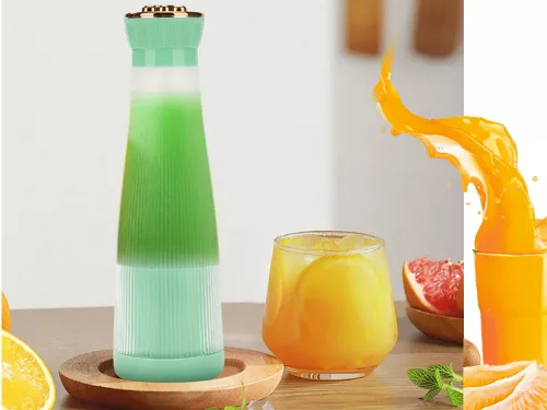 Hordozható USB-s, vezeték nélküli smoothie-keverő, turmixgép zöld