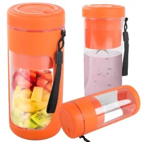   Hordozható USB-smoothie-keverő, vezeték nélküli jégaprító, pánttal szürke
