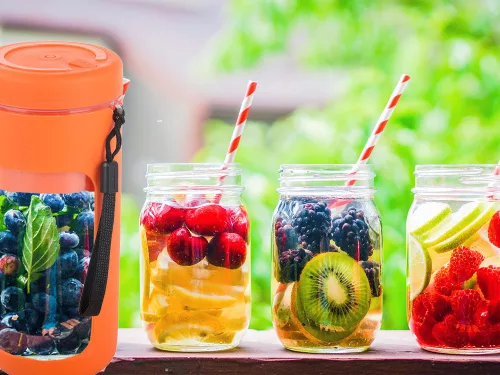 Hordozható USB-smoothie-keverő, vezeték nélküli jégaprító, pánttal szürke