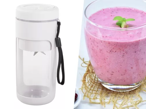 Hordozható USB-smoothie-keverő, vezeték nélküli jégaprító, pánttal narancs