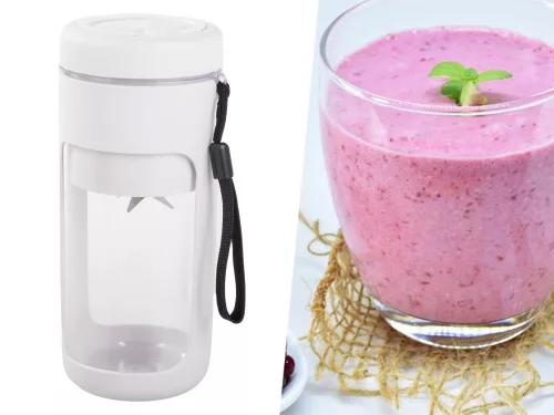 Hordozható USB-smoothie-keverő, vezeték nélküli jégaprító, pánttal narancs