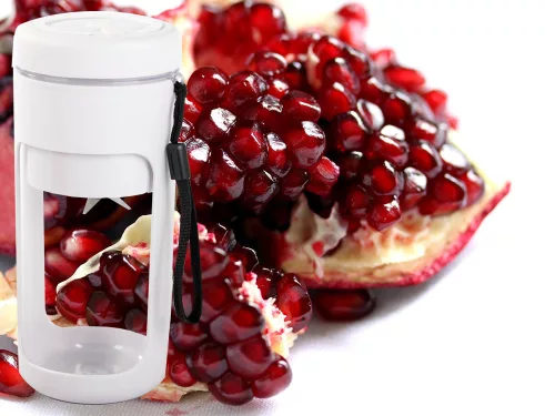 Hordozható USB-smoothie-keverő, vezeték nélküli jégaprító, pánttal narancs