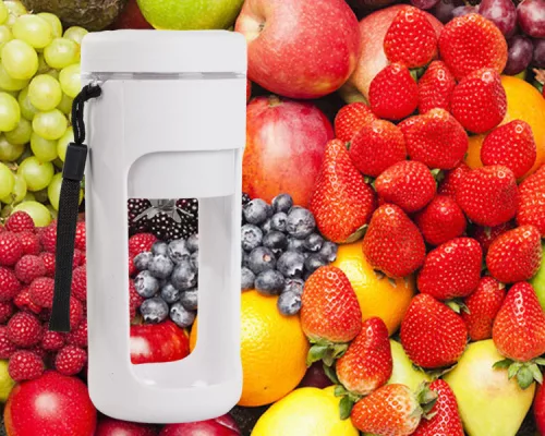 Hordozható USB-smoothie-keverő, vezeték nélküli jégaprító, pánttal narancs