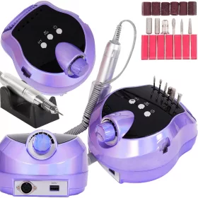   Mașină de găurit manichiură pedichiură 80 w profesională puternică + 6 capete de găurit violet