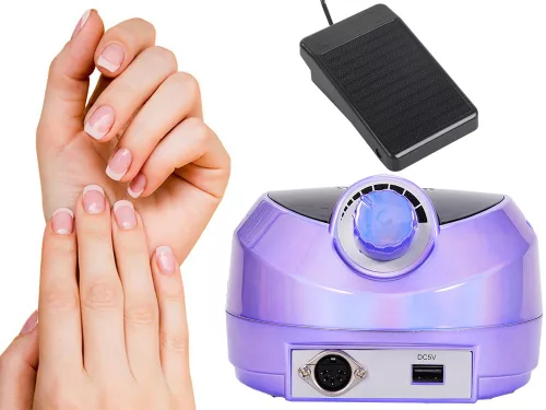 Mașină de găurit manichiură pedichiură 80 w profesională puternică + 6 capete de găurit violet