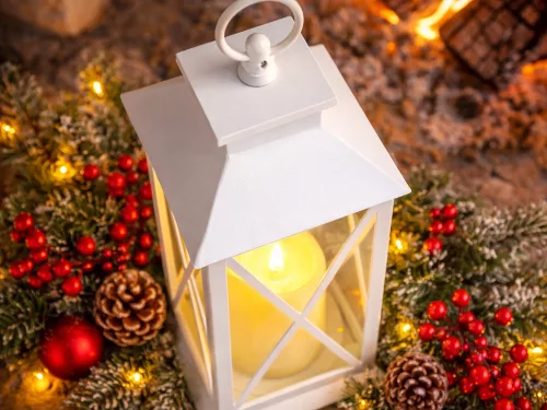 DÍSZÍTŐ LED-ES LÁMPÁS ELEKTROMOS AKKUMULÁTOROS GYERTYÁVAL fehér