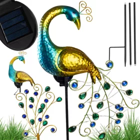 SOLAR KERT LÁMPA PÁVA LED KERTI DÍSZÍTÉS MELEG SZÍN