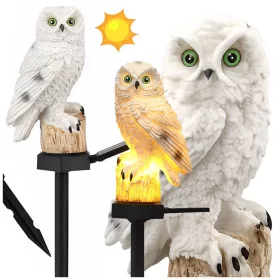   SOLAR LED OWL KERTI LÁMPA NAGY KERTI LÁMPA KERTI DEKORÁCIÓ