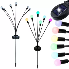   SOLAR KERT LÁMPÁK GYÖNGYÖK 2 DARAB 6 RGB LED LÁMPÁVAL HOSSZ 70 CM