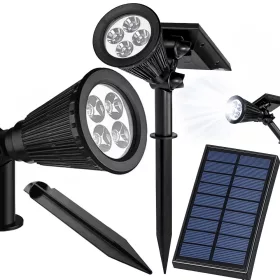 SOLAR KERT LÁMPA KARÓ LÁMPA 4 LED 3 MÓD TWILIGHT SENSOR