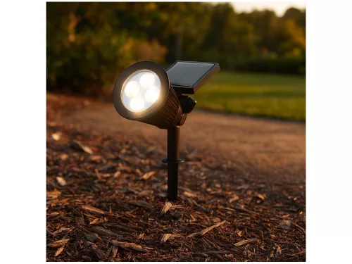 SOLAR KERT LÁMPA KARÓ LÁMPA 4 LED 3 MÓD TWILIGHT SENSOR