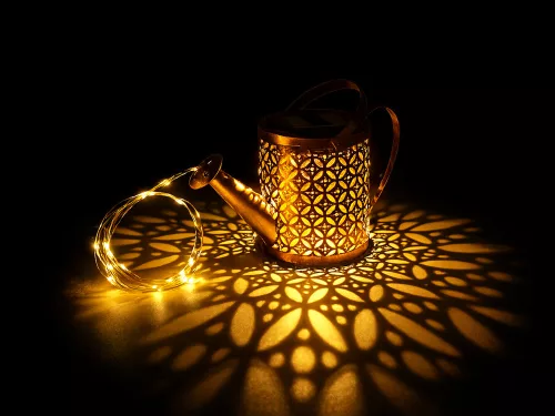 DÍSZÍTŐ NAPELEMES LED LÁMPÁS KERTI ÖNTÖZŐKANCSÓ FÜZÉR ALKONYAT ÉRZÉKELŐ