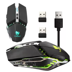   Vezeték nélküli gamer egér számítógéphez USB RGB LED háttérvilágítással