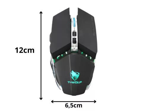 Vezeték nélküli gamer egér számítógéphez USB RGB LED háttérvilágítással