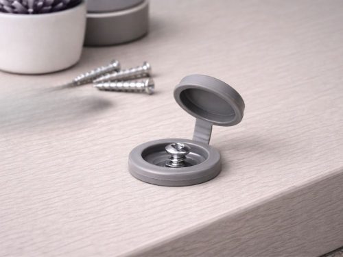 Világosszürke csavarburkolatok, 100 darab, bútorcsavarok fedőkapcsai