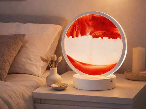 3d homok lámpa mozgó dinamikus homok dekoratív asztali usb led rgb piros