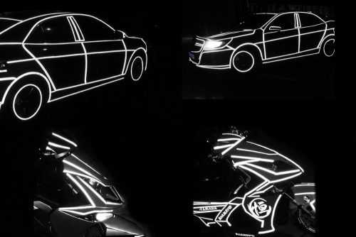 Fényvisszatérő szalag visszatérő kerékpár motoros autó önrakódó matrica 8 m fehér