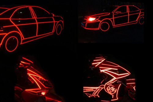 Fényvisszatérő szalag visszatérő kerékpár motoros autó önrakódó matrica 8 m piros