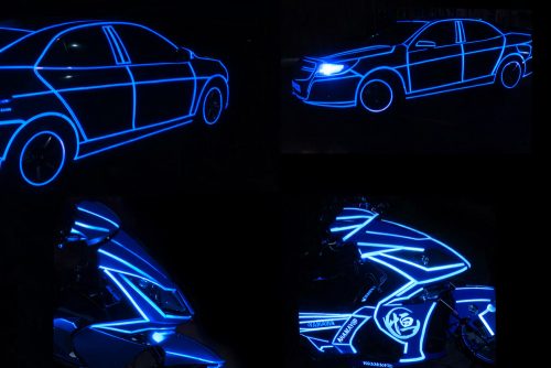 Fényvisszatérő szalag visszatérő kerékpár motoros autó önrakódó matrica 8 m kék