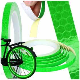   Fényvisszatérő szalag visszatérő kerékpár motoros autó önrakódó matrica 8 m zöld