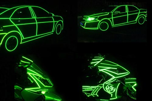 Fényvisszatérő szalag visszatérő kerékpár motoros autó önrakódó matrica 8 m zöld
