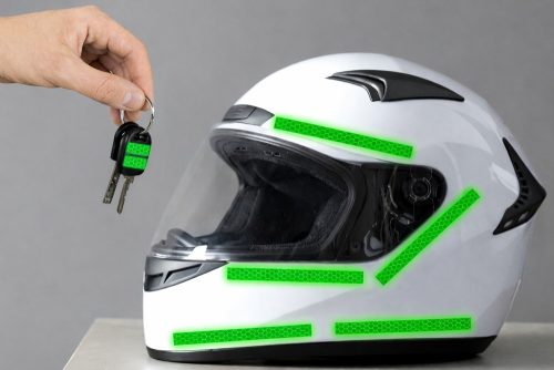 Fényvisszatérő szalag visszatérő kerékpár motoros autó önrakódó matrica 8 m zöld