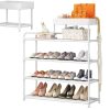 5 szintes cipőállvány fém szekrény szervező polccal fehér