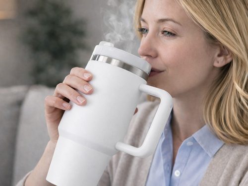 Nagy termokancsó 1,2 l szálával és acél fogantyúval termosz