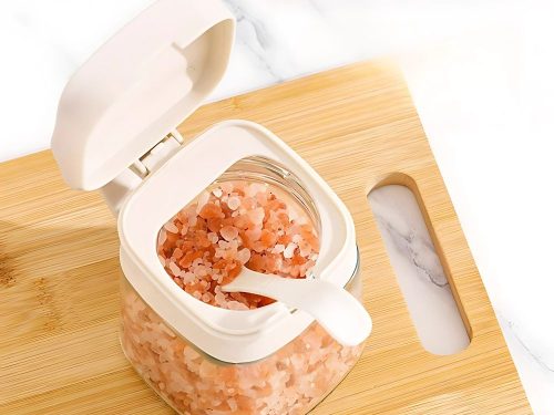 300 ml-es üveg fűszertartó fogantyúval + kanál