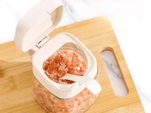 300 ml-es üveg fűszertartó fogantyúval + kanál
