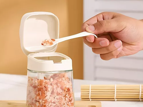 300 ml-es üveg fűszertartó fogantyúval + kanál