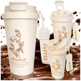 Thermal mug 530 ml szalmával és acél fogantyúval