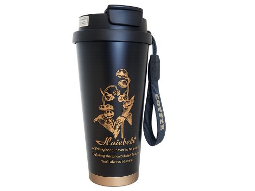 Thermal mug 530 ml szalmával és acél fogantyúval